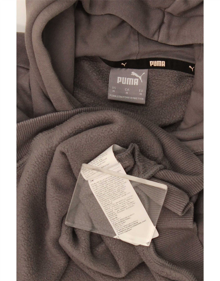 Puma Mens Graphic Hoodie Jumper Medium Grey Cotton