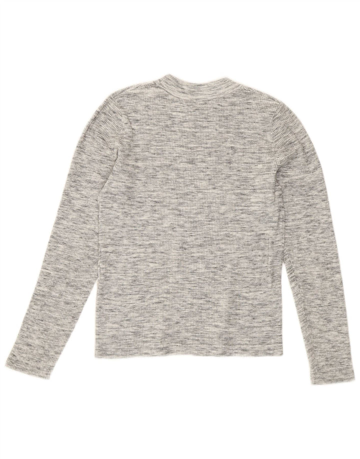 Levi's Womens Top Long Sleeve UK 12 Medium Grey Flecked