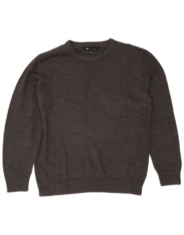 Crew Clothing Mens Neck Jumper Sweater Medium Grey Cotton