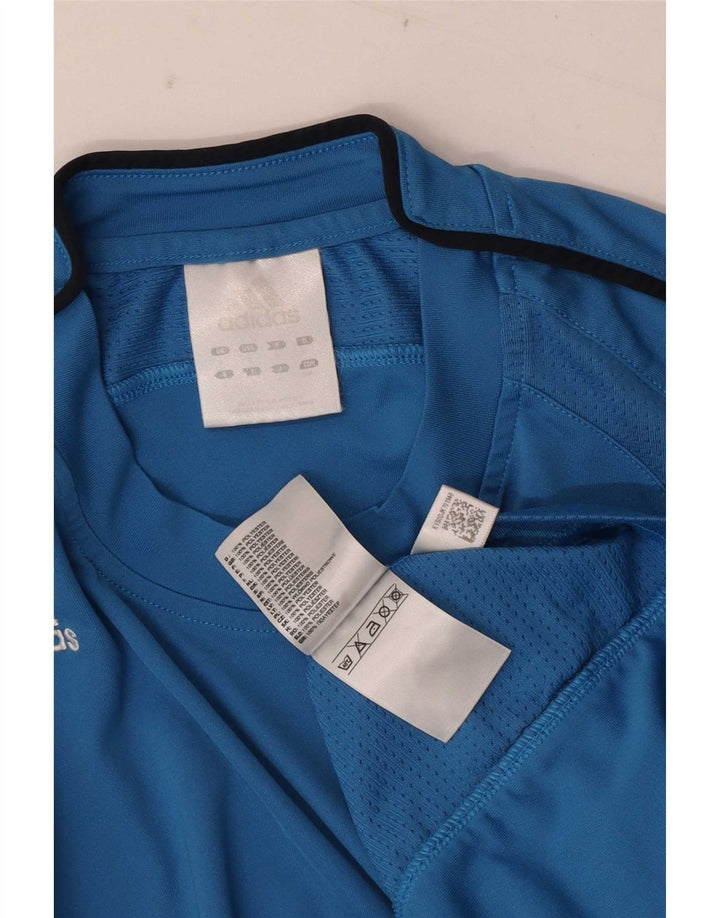 Adidas Mens T-Shirt Top Small Blue Colourblock Polyester