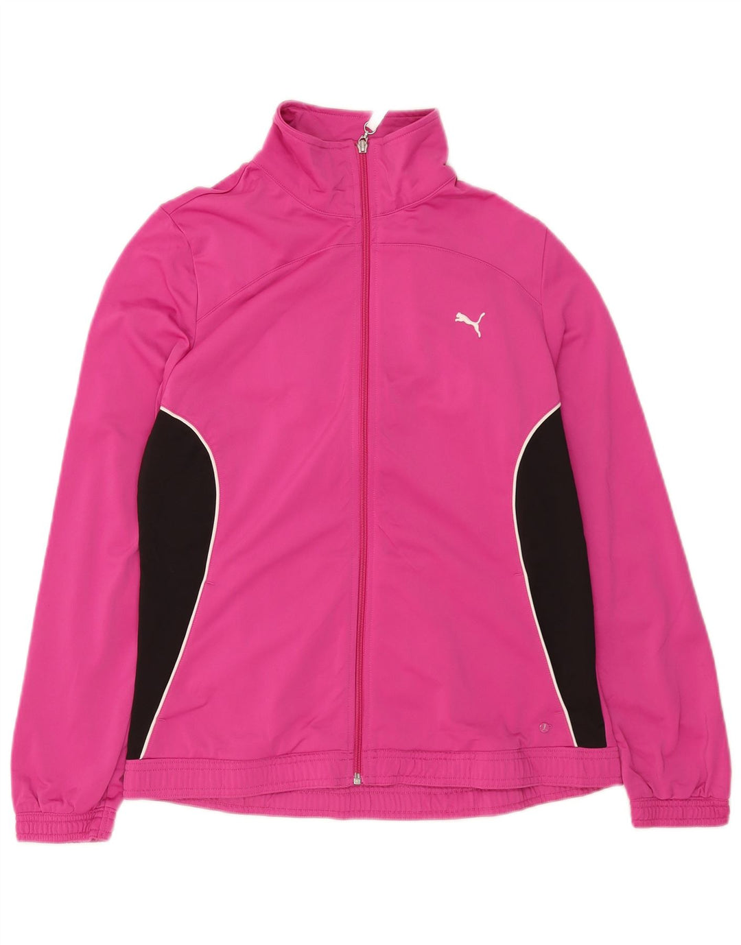 Puma Womens Tracksuit Top Jacket UK 16 Large Pink Colourblock Polyester