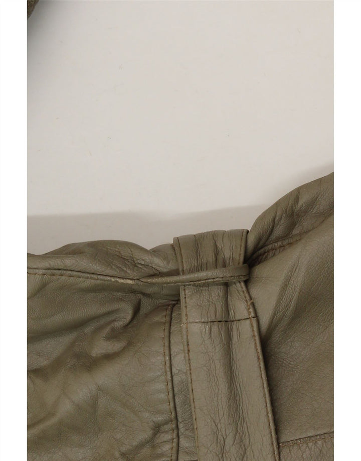 VINTAGE Womens Loose Fit Leather Jacket IT 40 Small Green Leather Vintage Vintage and Second-Hand Vintage from Messina Hembry 