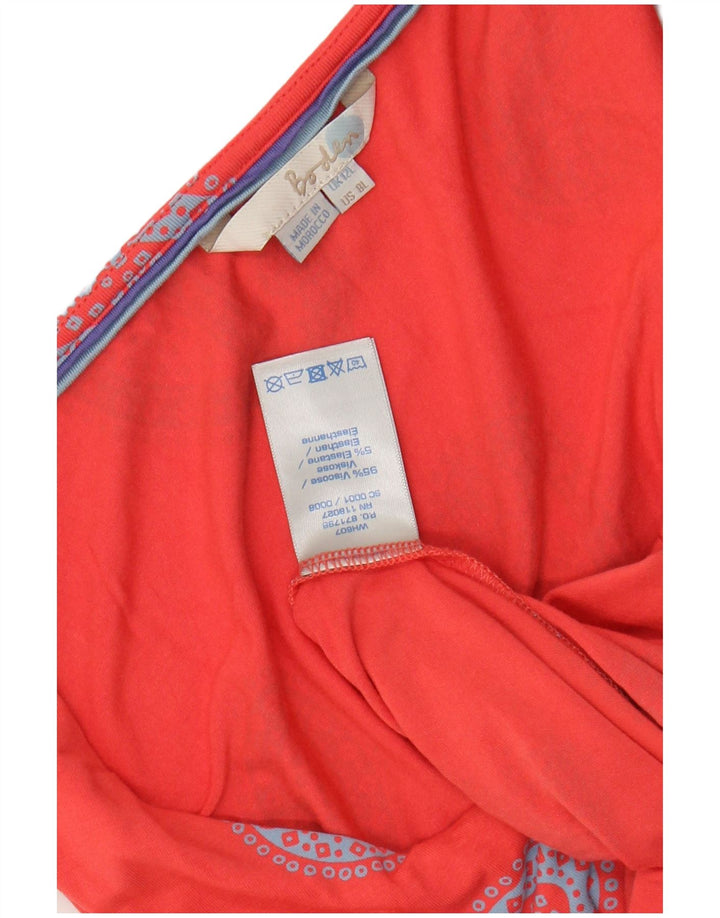 BODEN Womens Long Sleeveless A-Line Dress UK 12 Medium Red Paisley Viscose