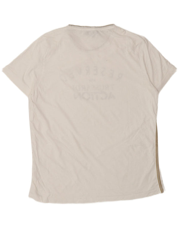 Trussardi Mens Graphic T-Shirt Top 2XL White Cotton