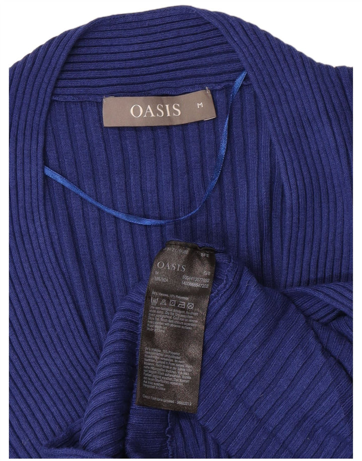 Oasis Womens V-Neck Jumper Sweater UK 12 Medium Blue Viscose