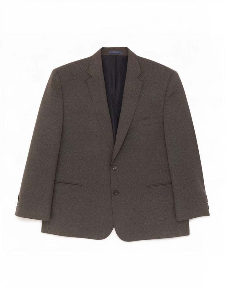 Marks & Spencer Mens 2 Button Blazer Jacket UK 48 2XL Grey Polyester