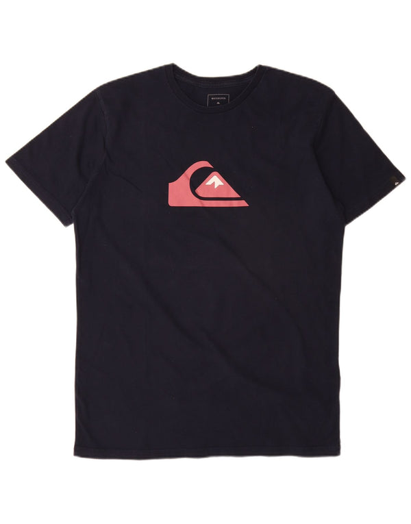 Quiksilver Mens Regular Fit Graphic T-Shirt Top Medium Navy Blue Cotton