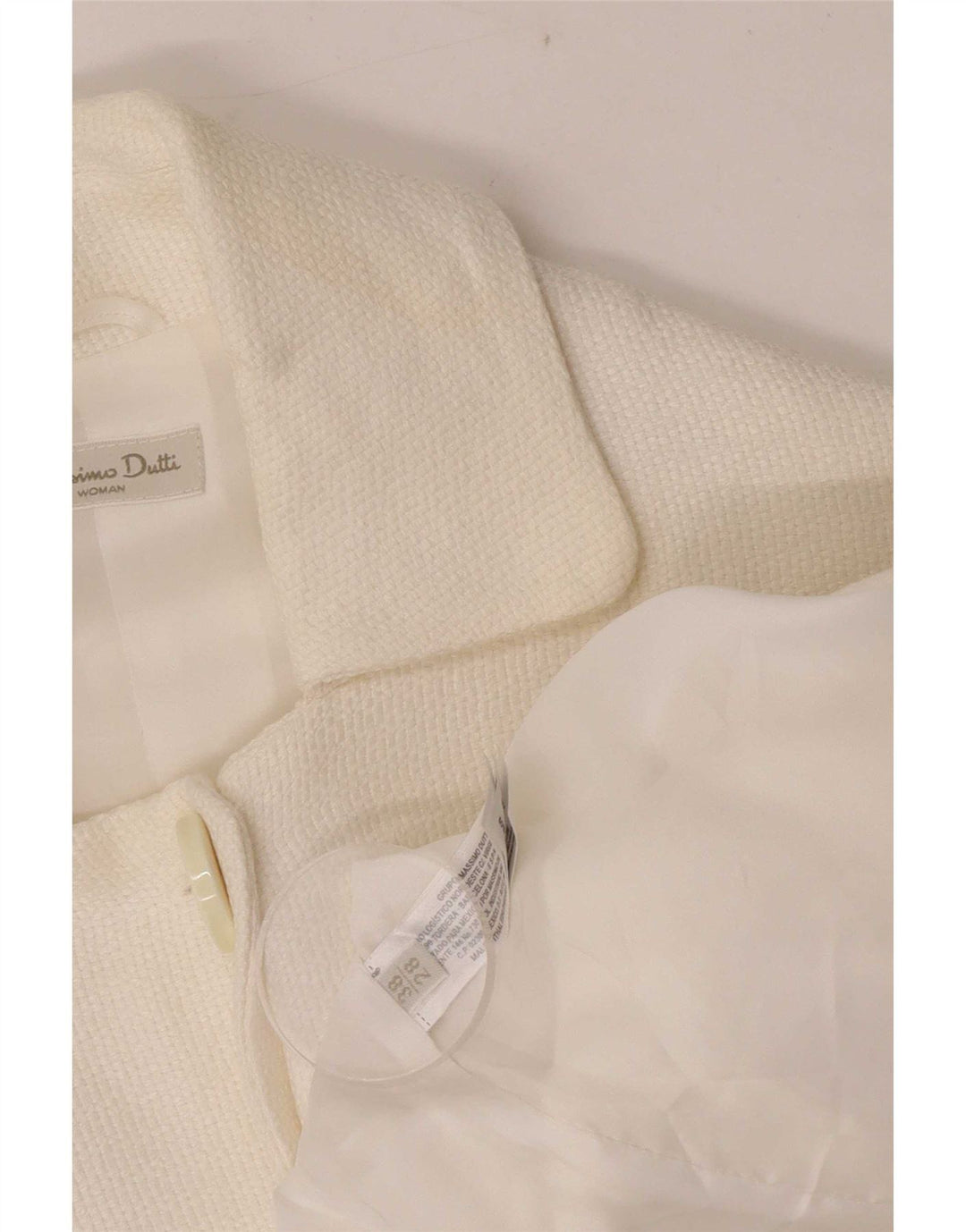 Massimo Dutti Womens Crop 2 Button Blazer Jacket EU 38 Medium White