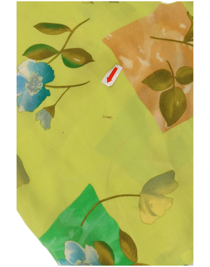 CHERIE Womens See Through Short Sleeve Shirt Blouse IT 48 XL Green Floral