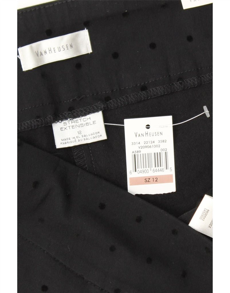 VAN HEUSEN Womens Stretch Casual Trousers US 12 Large W32 L26 Black Vintage Van Heusen and Second-Hand Van Heusen from Messina Hembry 
