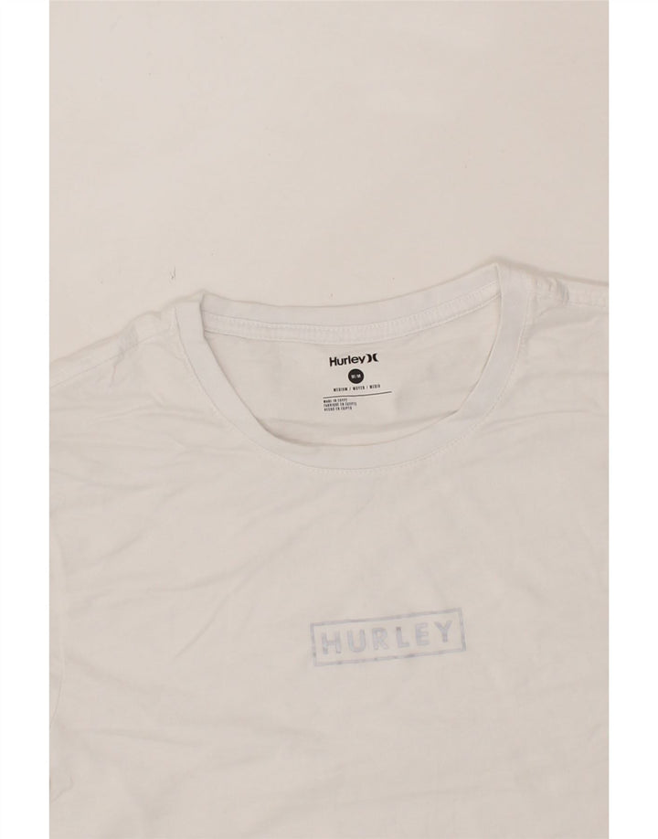 HURLEY Mens T-Shirt Top Medium White Vintage Hurley and Second-Hand Hurley from Messina Hembry 