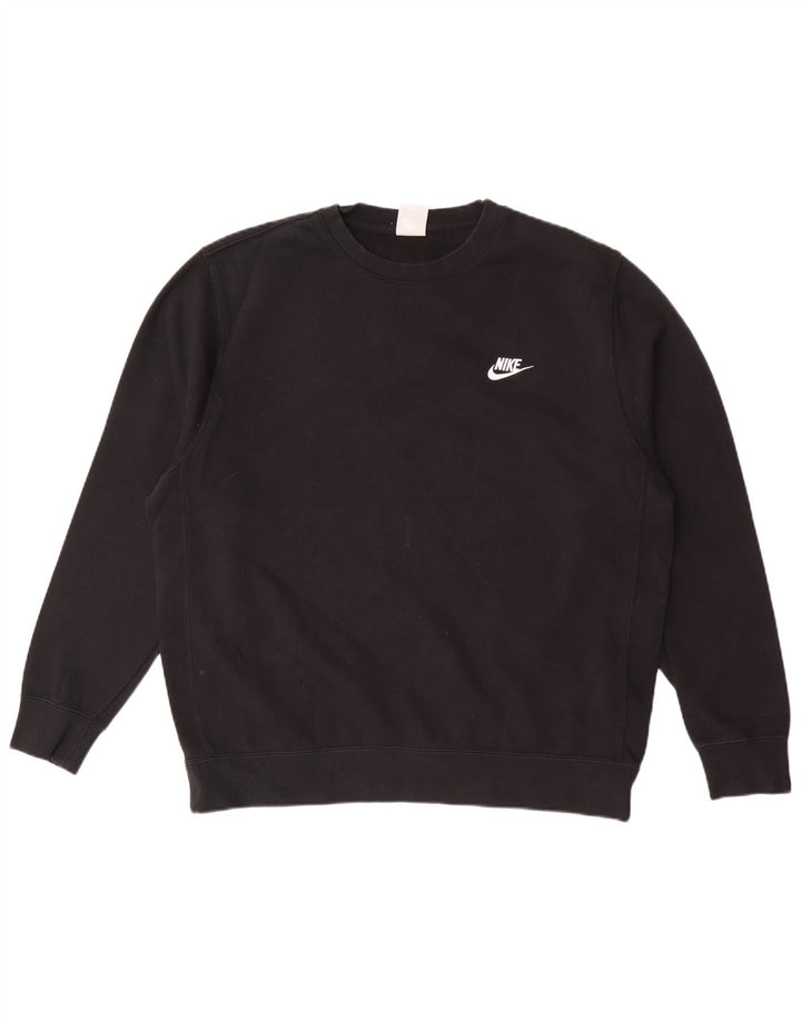 Nike Mens Sweatshirt Jumper Large Black Cotton