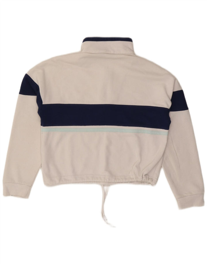 SERGIO TACCHINI Womens Oversized Crop Sweatshirt Jumper UK 6 XS White