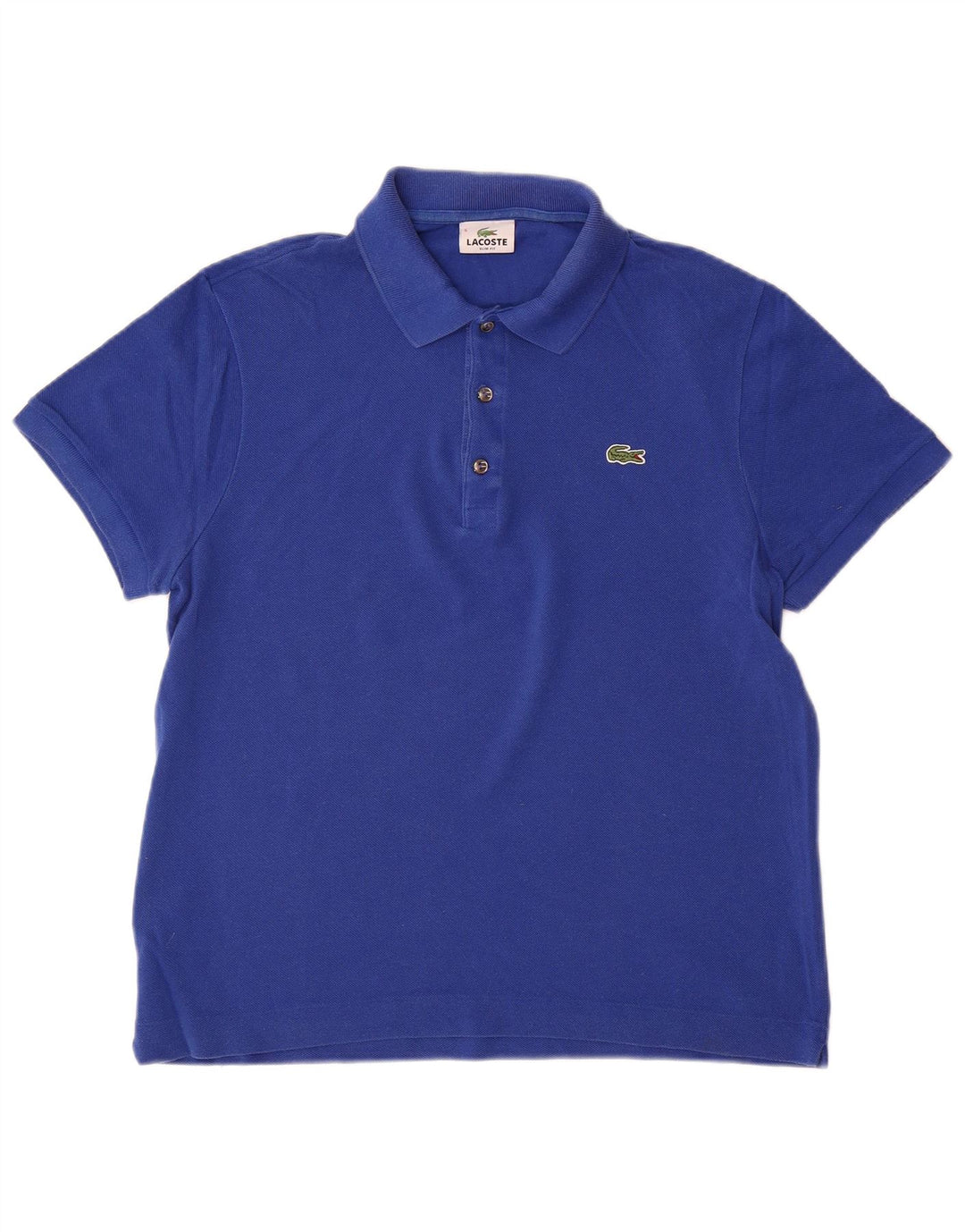 LACOSTE Mens Slim Fit Polo Shirt Size 5 Large Blue Cotton