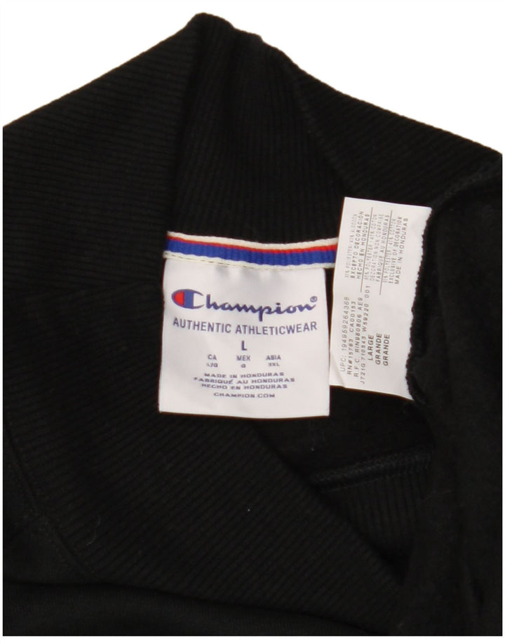 Champion Womens Sweatshirt Jumper UK 16 Large Black Polyester