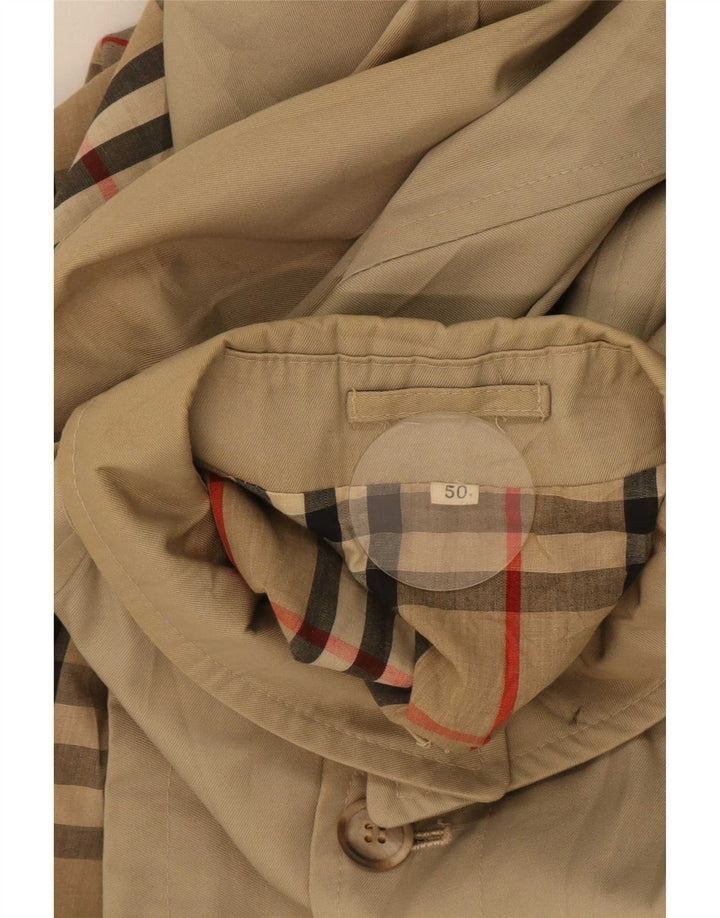 Vintage Mens Trench Coat IT 50 Large Beige Polyester