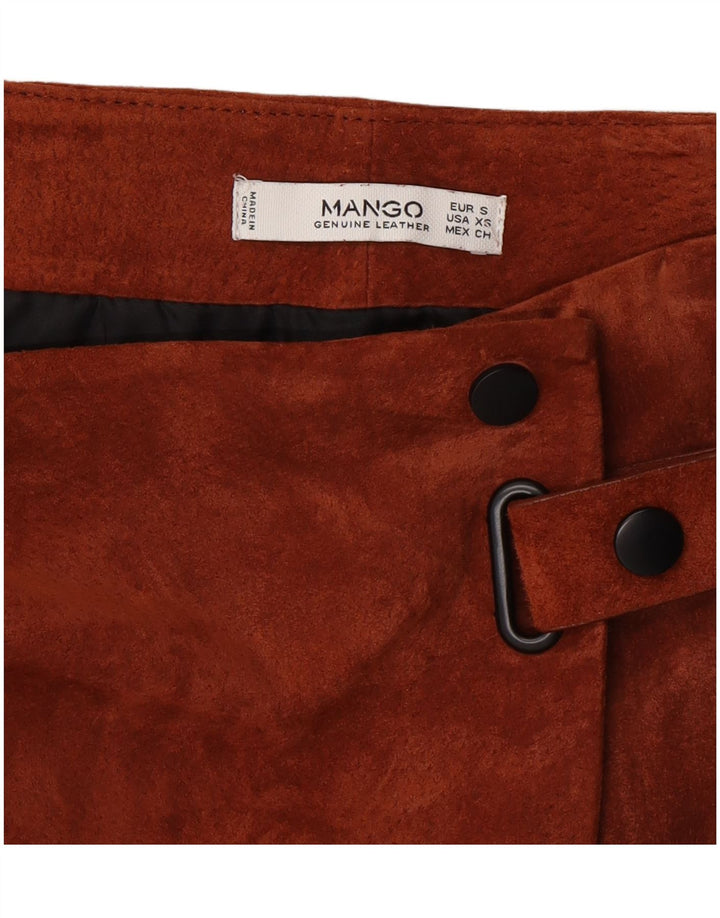 Mango Womens Suede Wrap Skirt Small W26 Brown