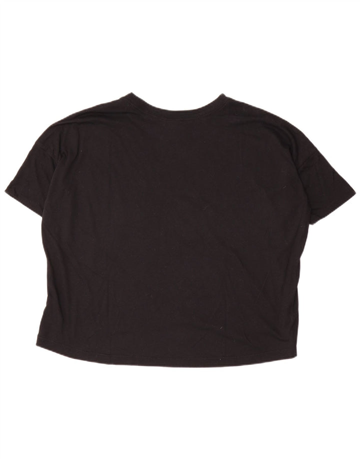 Nike Womens Crop Oversized Graphic T-Shirt Top UK 10 Small Black Polyester