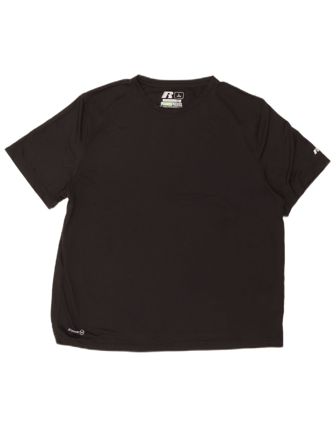 Russell Athletic Mens T-Shirt Top Large Black Polyester Sports