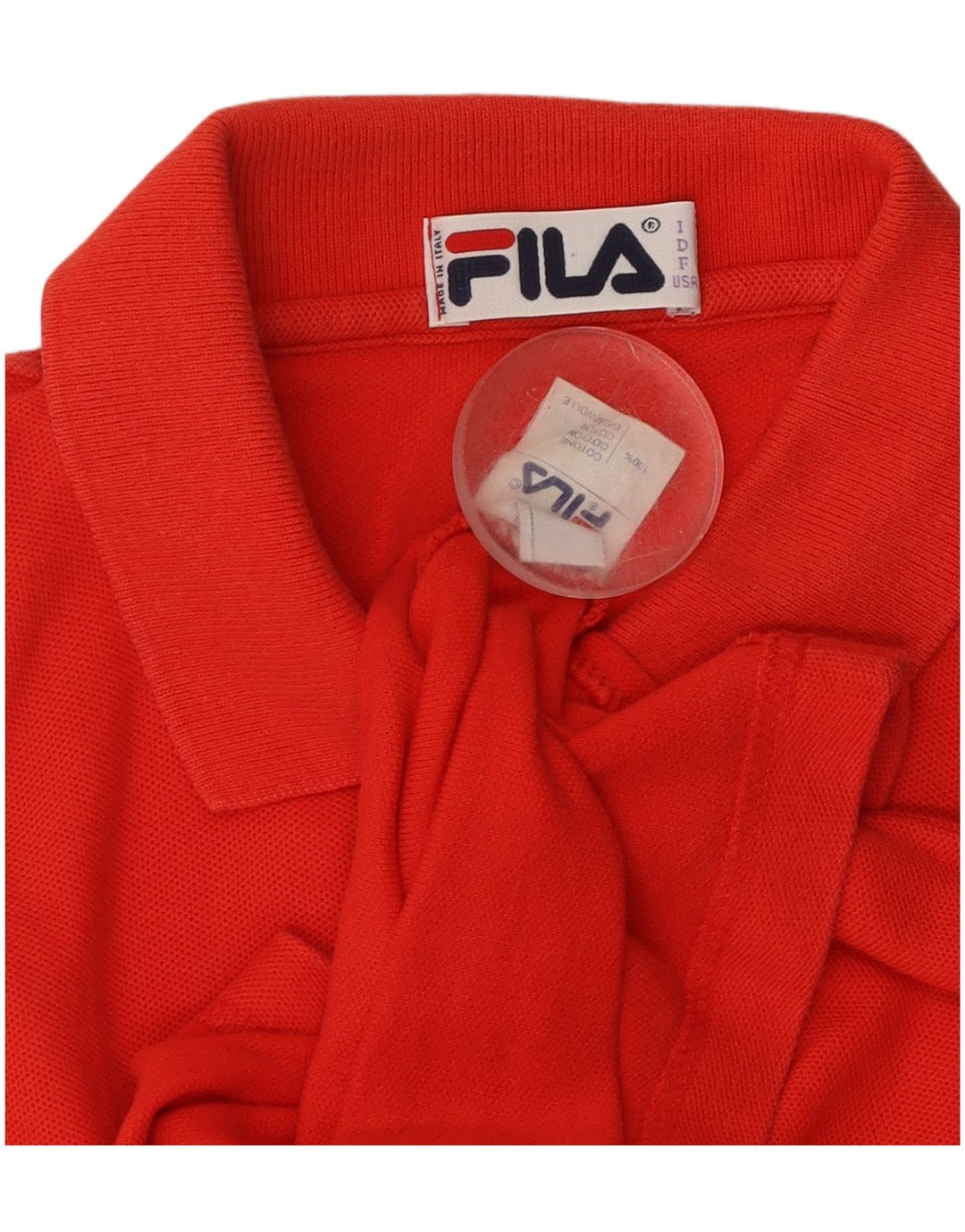FILA Womens Sleeveless Polo Shirt IT 46 Large Red Cotton