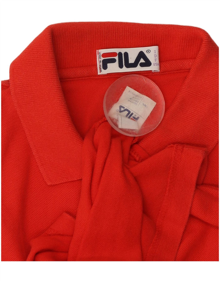 FILA Womens Sleeveless Polo Shirt IT 46 Large Red Cotton