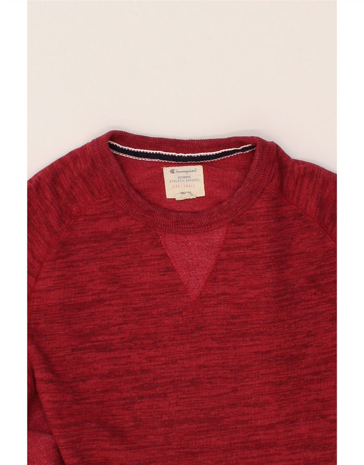 CHAMPION Mens Sweatshirt Jumper Small Red Flecked Cotton Vintage Champion and Second-Hand Champion from Messina Hembry 