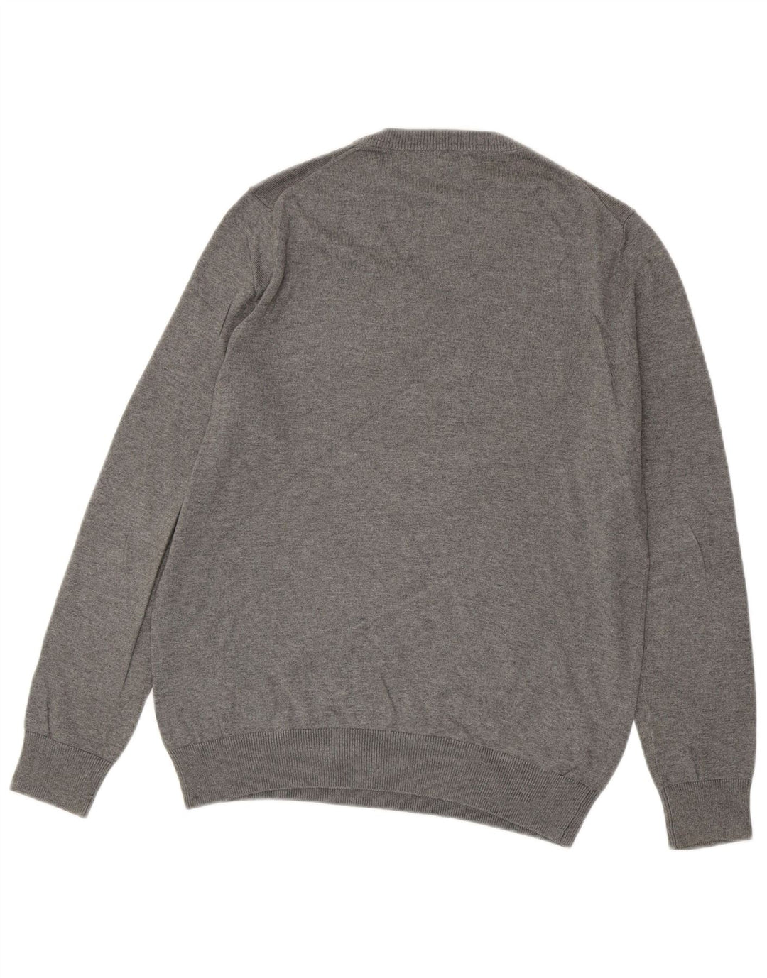 NAUTICA Mens V-Neck Jumper Sweater Small Grey Cotton