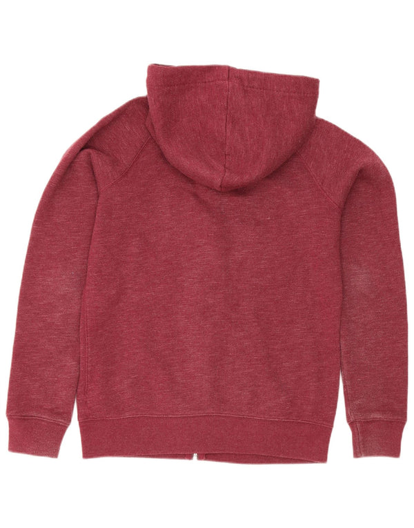 Jack Wills Womens Zip Hoodie Sweater UK 10 Small Burgundy Cotton