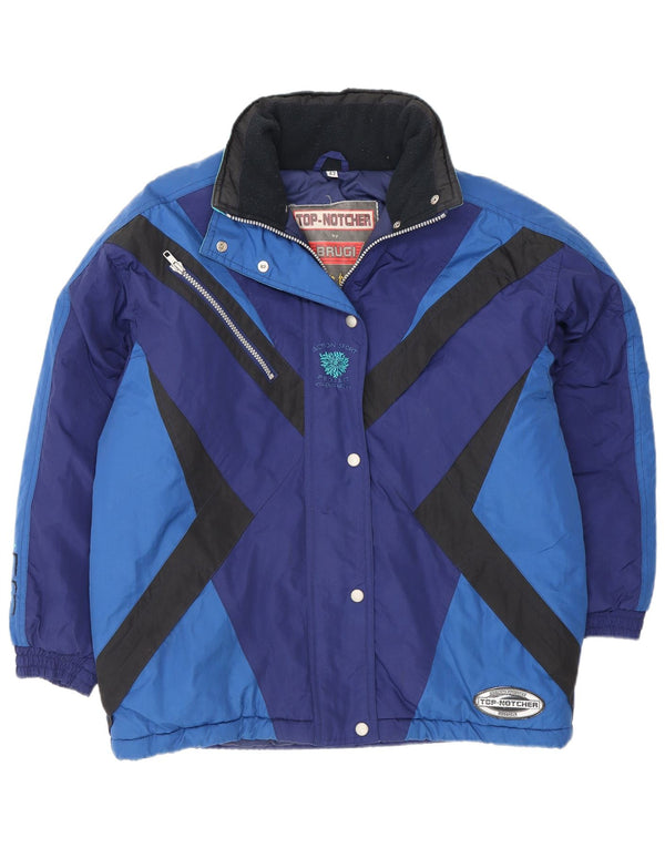 Brugi Womens Oversized Ski Jacket EU 42 Large Blue Colourblock Sports
