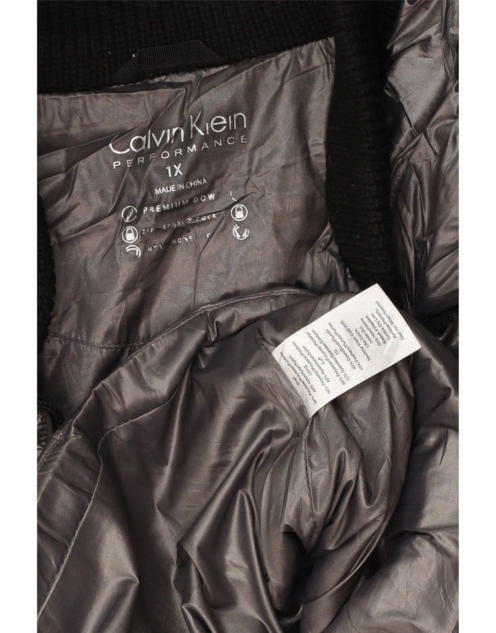 Calvin Klein Womens Oversized Padded Jacket UK 18 XL Grey Polyester