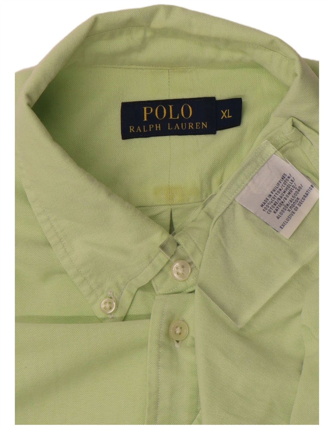 POLO RALPH LAUREN Mens Shirt XL Green Cotton