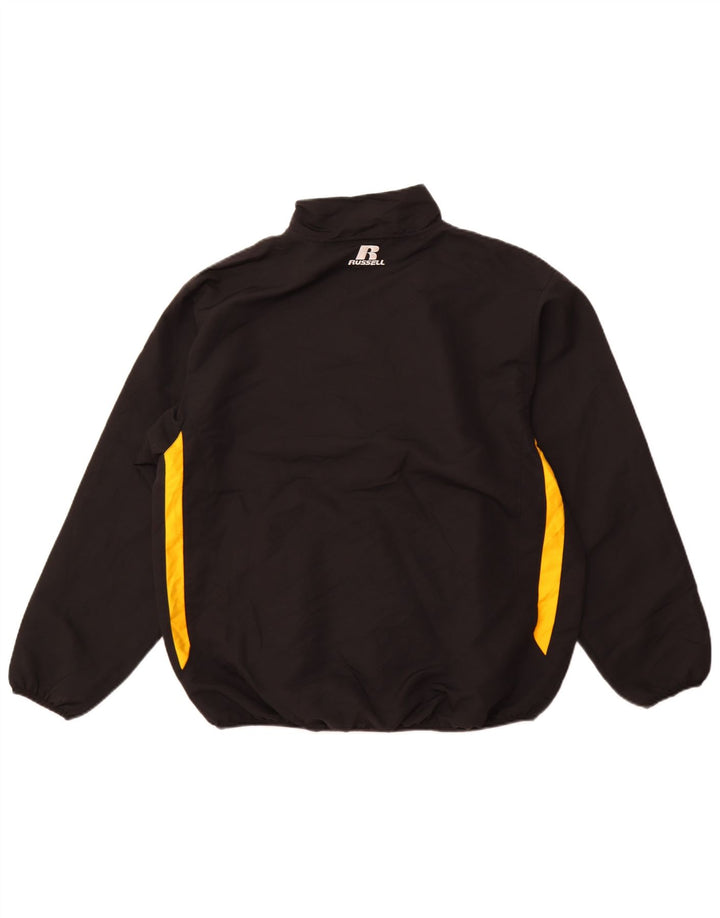 Russell Athletic Mens Tracksuit Top Jacket UK 40 Large Black Polyester
