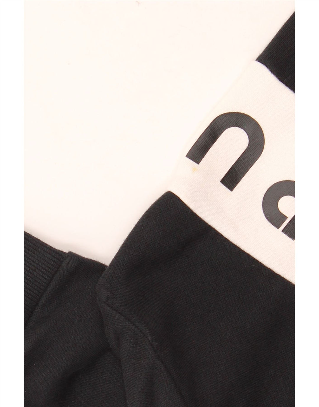 PUMA Girls Crop Graphic Hoodie Jumper 11-12 Years Black Colourblock Cotton