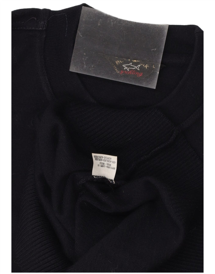 PAUL & SHARK Mens Crew Neck Jumper Sweater Large Navy Blue Wool