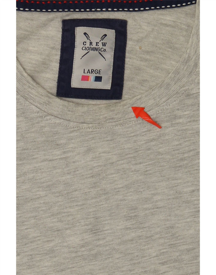 CREW CLOTHING Mens T-Shirt Top Large Grey Cotton