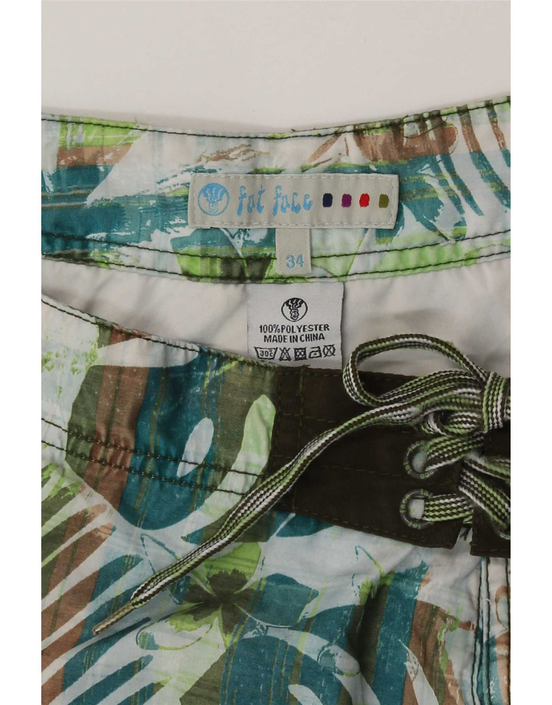 Fat Face Mens Swimming Shorts Large Green Floral Polyester