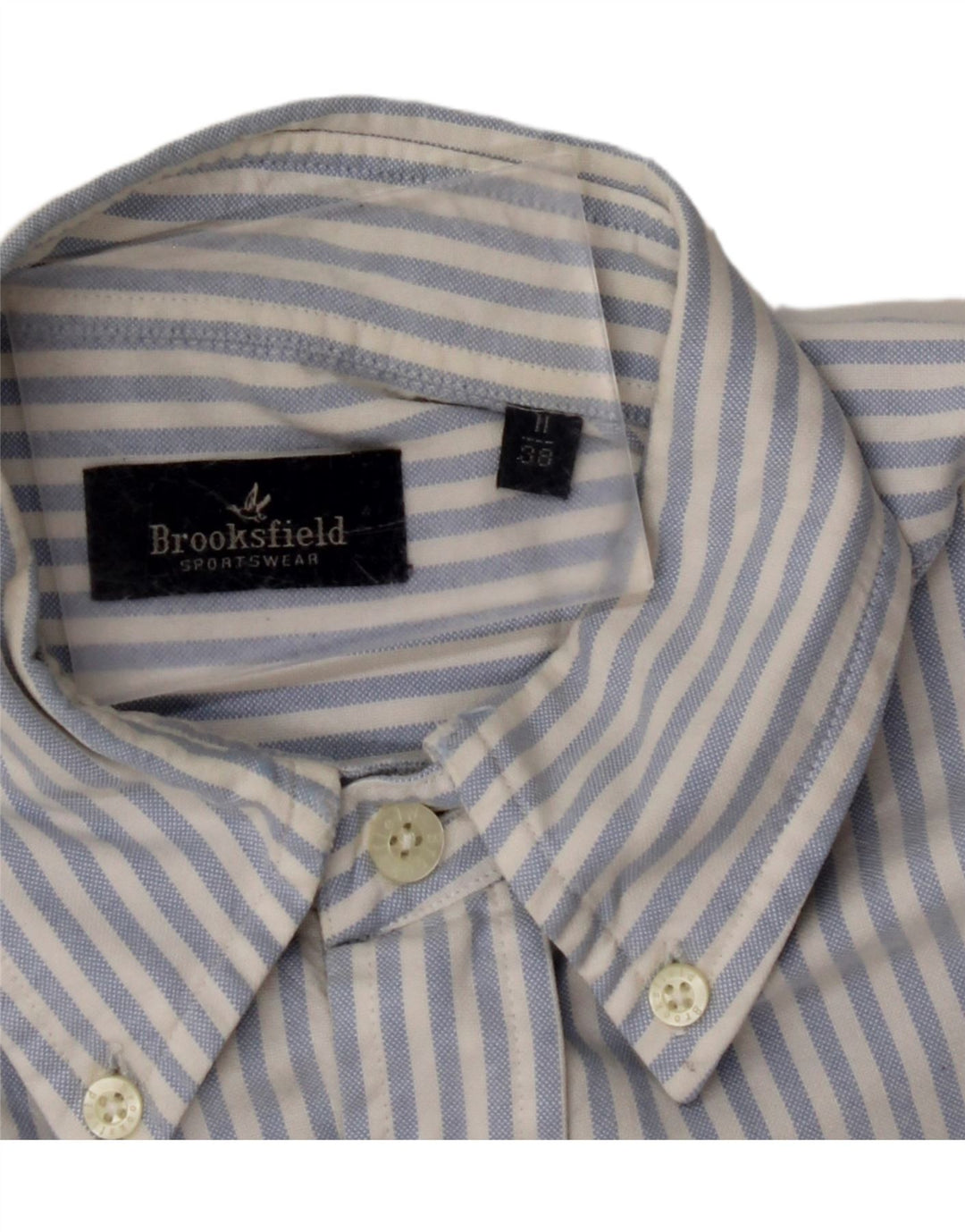 BROOKSFIELD Mens Shirt Size 38 Medium Blue Striped