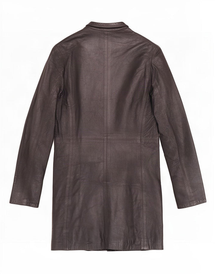Vintage Womens Leather Coat IT 44 Medium Black