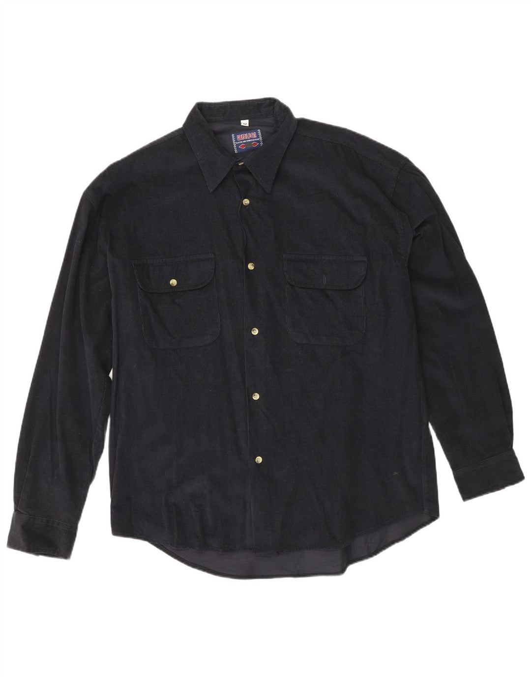 BRUGI Mens Tall Corduroy Shirt Medium  Navy Blue Acrylic