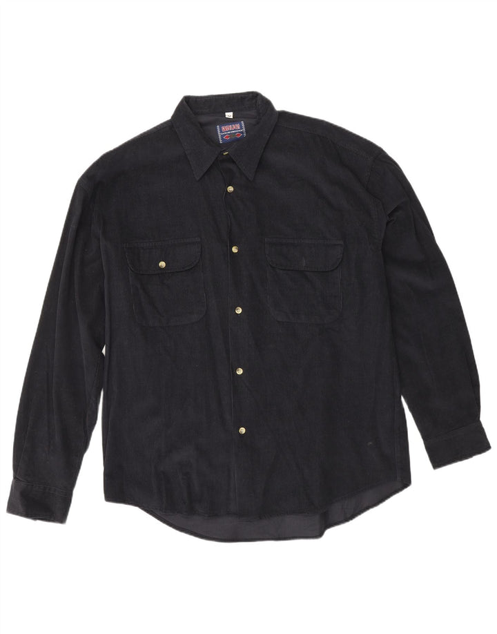BRUGI Mens Tall Corduroy Shirt Medium  Navy Blue Acrylic
