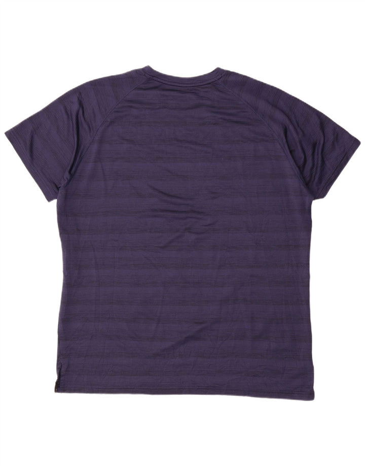 PUMA Mens T-Shirt Top 2XL Navy Blue Striped
