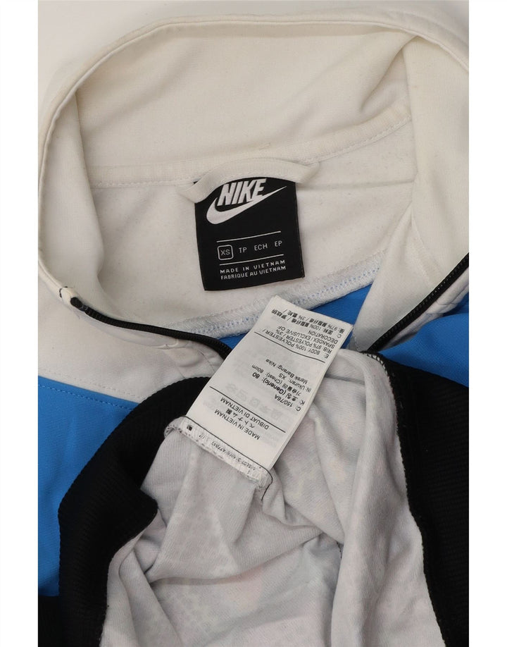 NIKE Womens Crop Tracksuit Top Jacket UK 6 XS Multicoloured Geometric