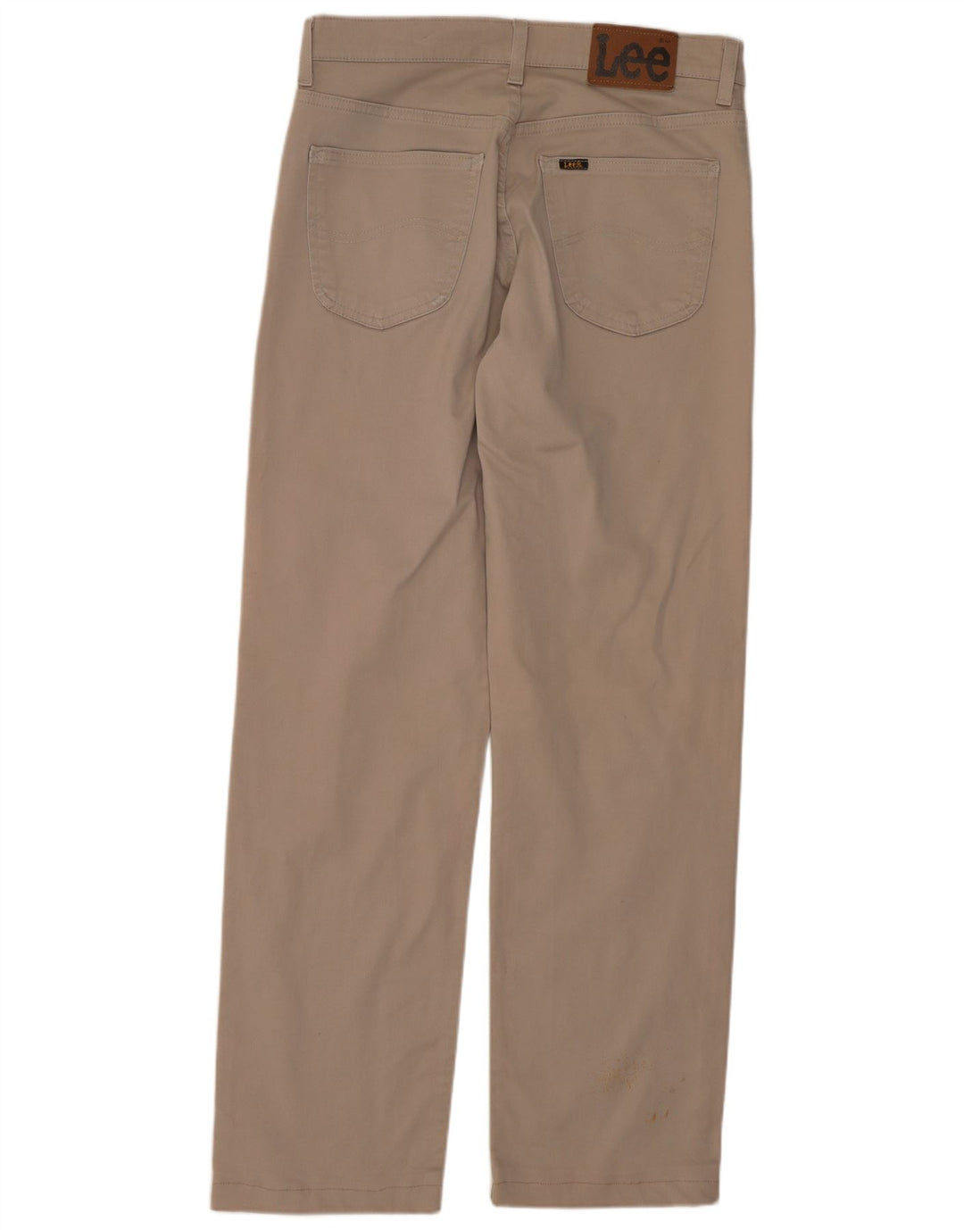 LEE Mens Brooklyn Straight Casual Trousers W33 L30 Beige Cotton