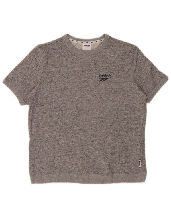 Reebok Womens Oversized T-Shirt Top UK 8/10 Small Grey Flecked
