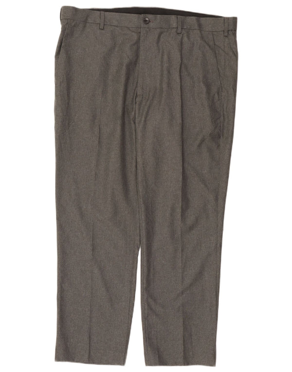 Marks & Spencer Mens Short Regular Fit Suit Trousers W40 L30 Grey Polyester