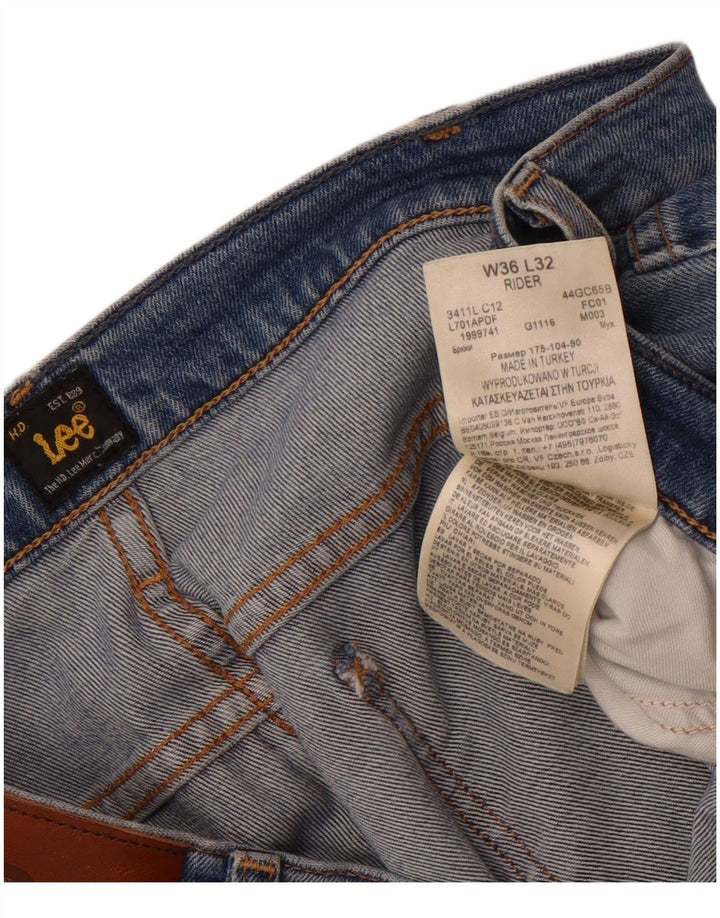 Lee Mens Rider Straight Jeans W36 L32 Blue Cotton