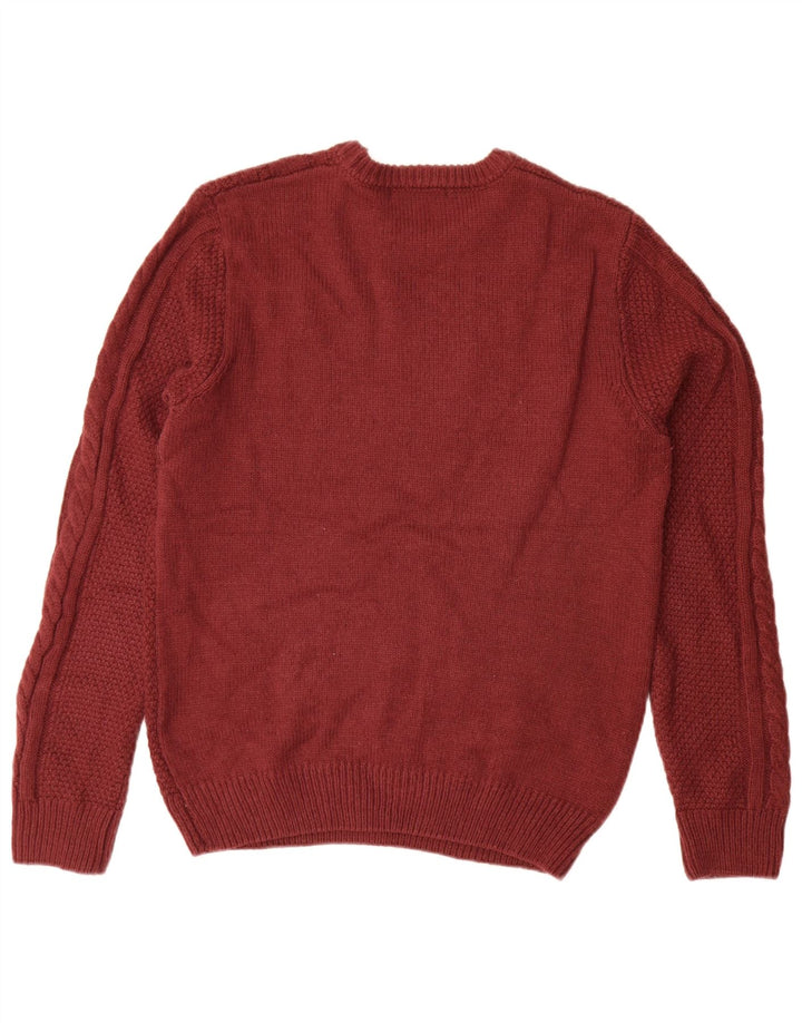 Crew Clothing Mens Neck Jumper Sweater Medium Maroon Acrylic