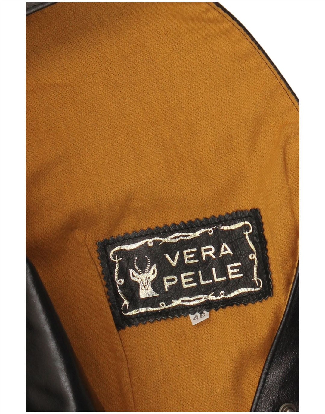 VINTAGE Womens Leather Waistcoat IT 46 Large Black Leather