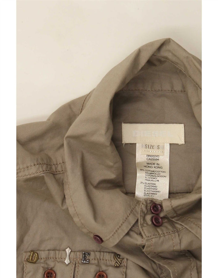 Diesel Womens Shirt UK 10 Small Grey Cotton