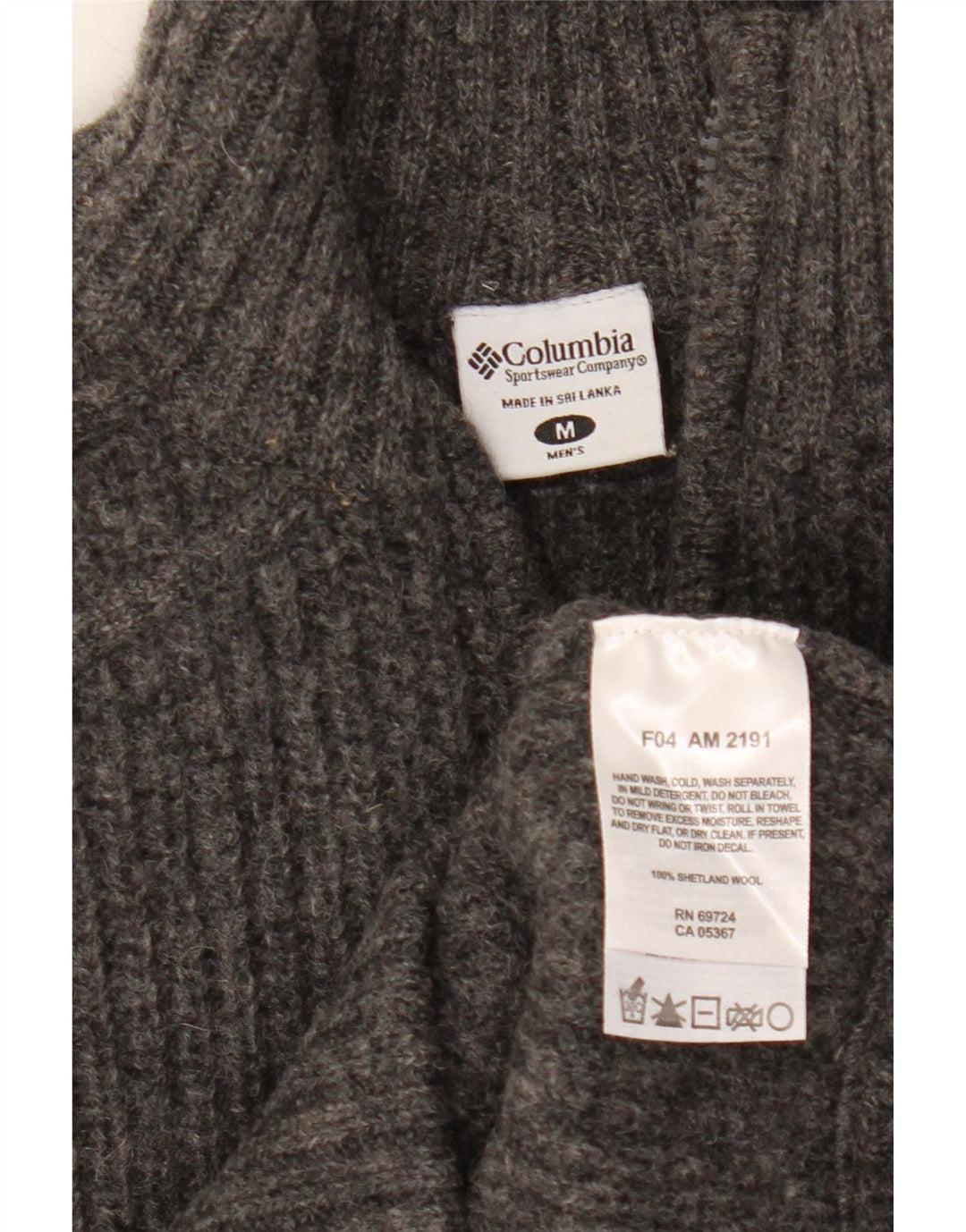 Columbia Mens Zip Neck Jumper Sweater Medium Grey Wool